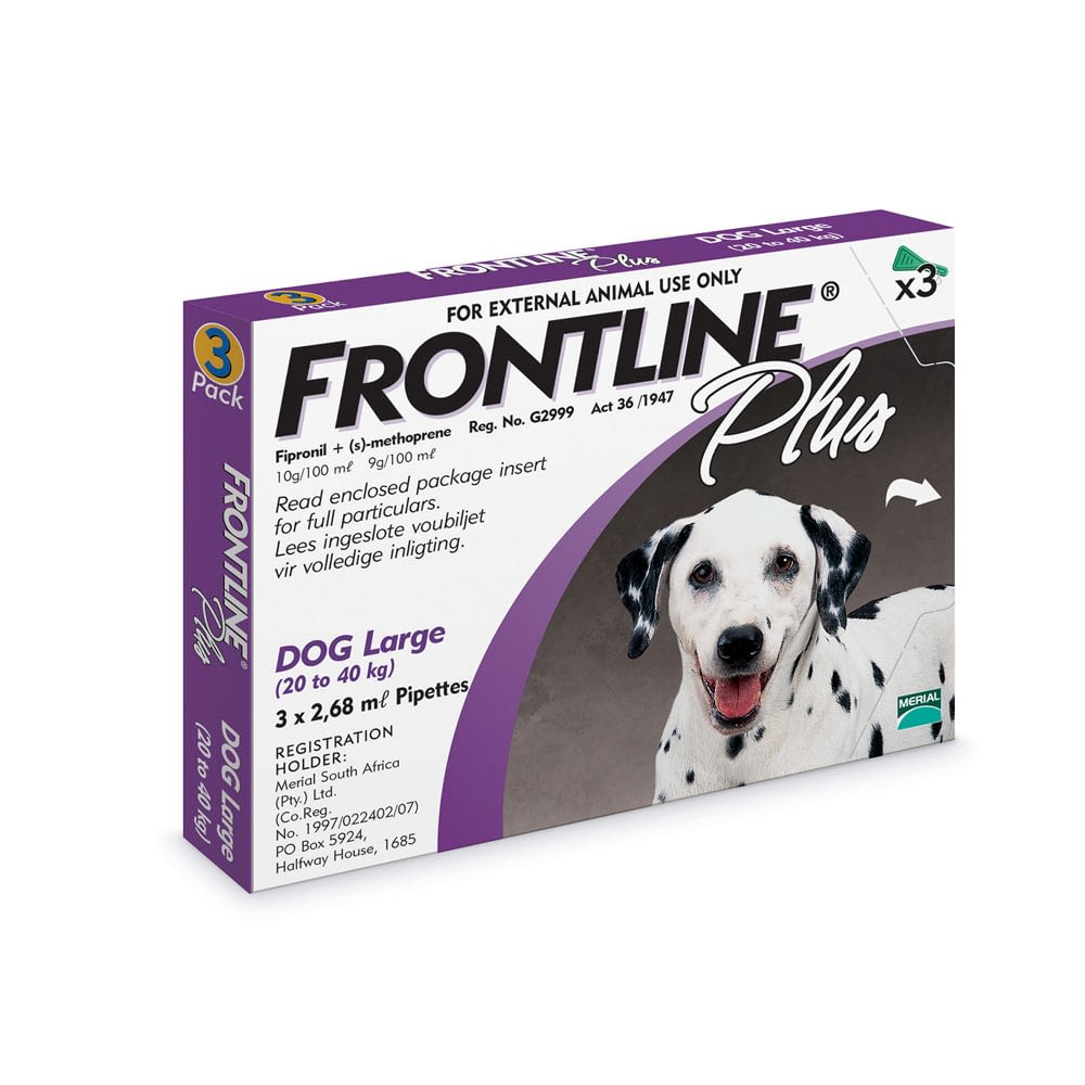 Frontline Plus 20 kg - 40 kg Large Dogs Box of 3