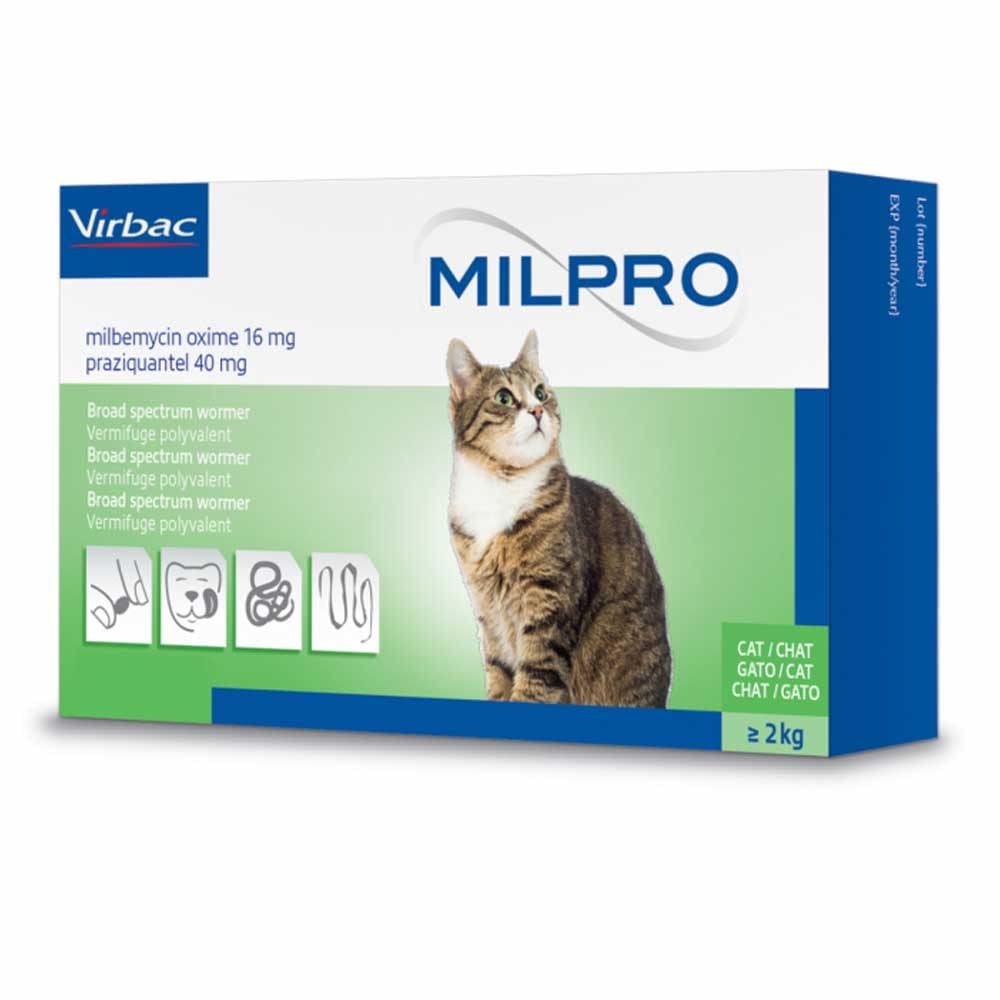 Virbac Milpro Cat Deworming Tablet 2kg+ Pet Hero