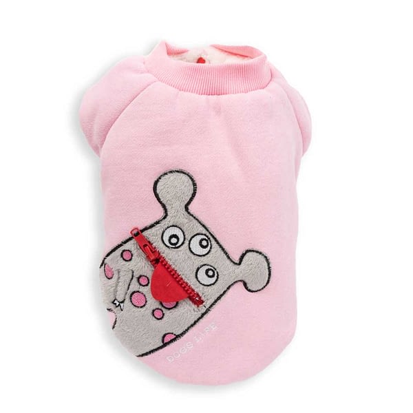 Dog's Life Monster Hoodies with Tongue Pink front