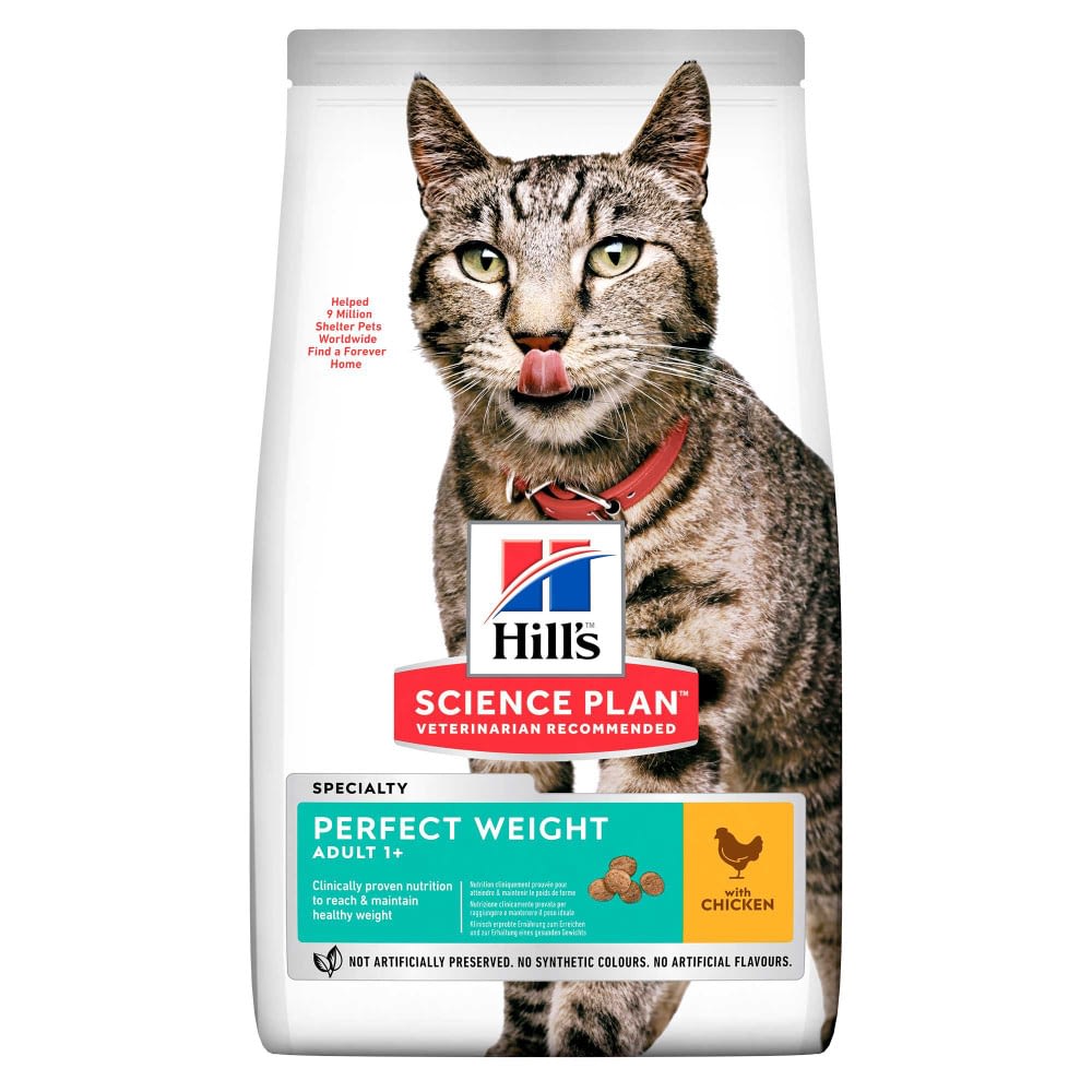 Hill's Science Plan Adult Perfect Weight Dry Cat Food Chicken Flavour ...