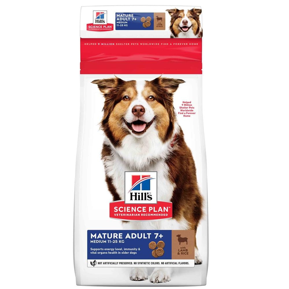 Hill's Science Plan Mature Adult Medium Dry Dog Food Lamb & Rice 