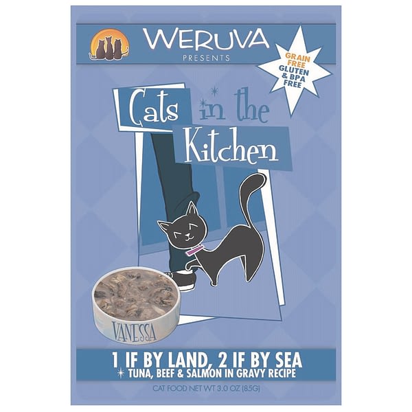 Weruva Cat in the Kitchen 1 if by land, 2 if by sea cat pouch
