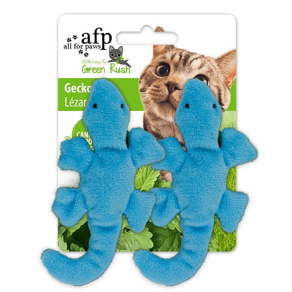 All For Paws Rush Gecko Catnip Toy - Blue