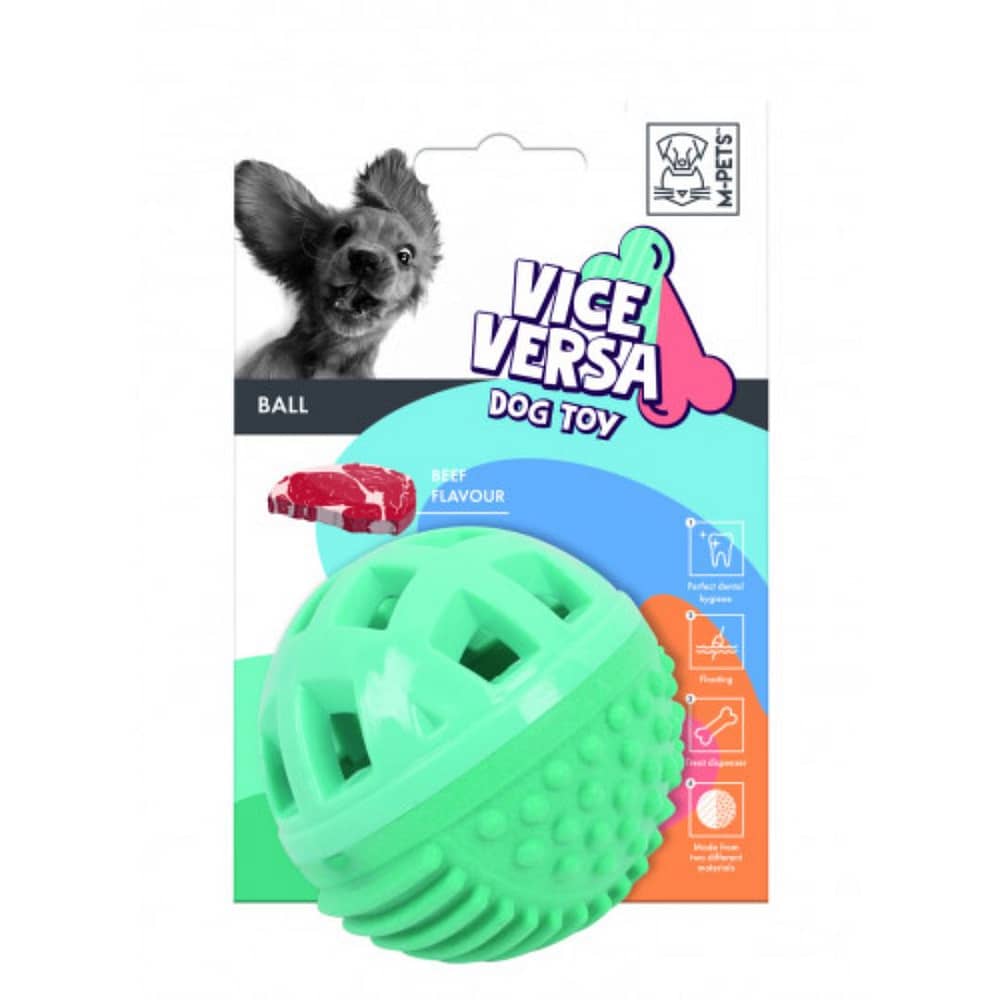 Vice Versa Dog Ball Toy- Beef Scent Green