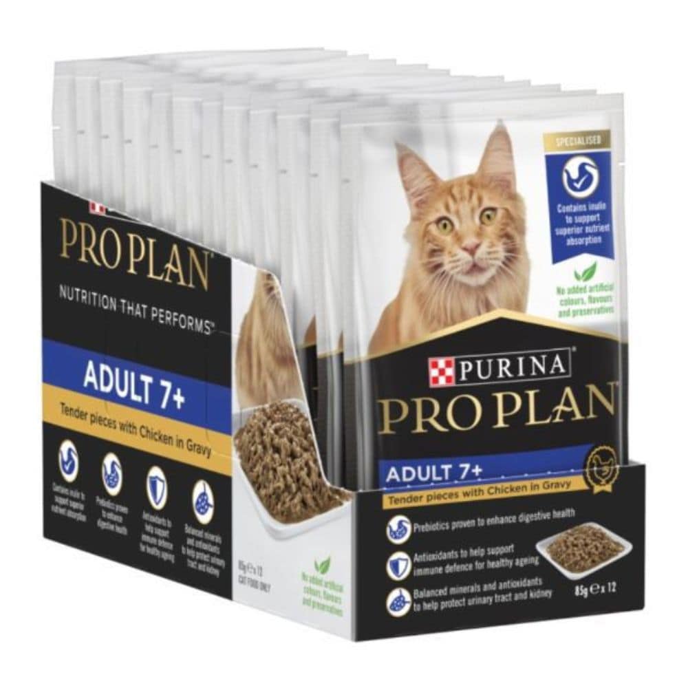 Purina Pro Plan Adult 7+ Wet Cat Food Chicken in Gravy Pet Hero