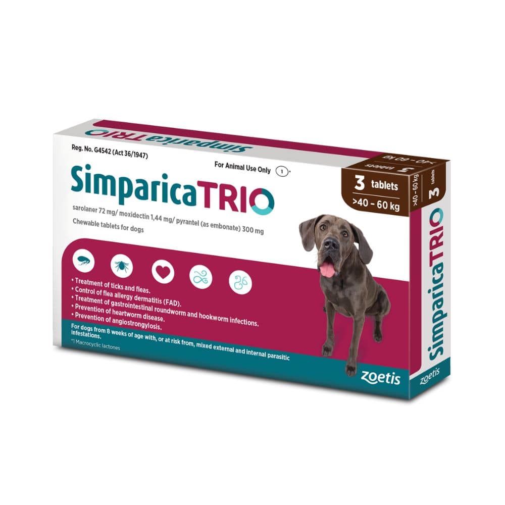 Simparica 60 kg Brown Chew Tablets for Dogs Pet Hero