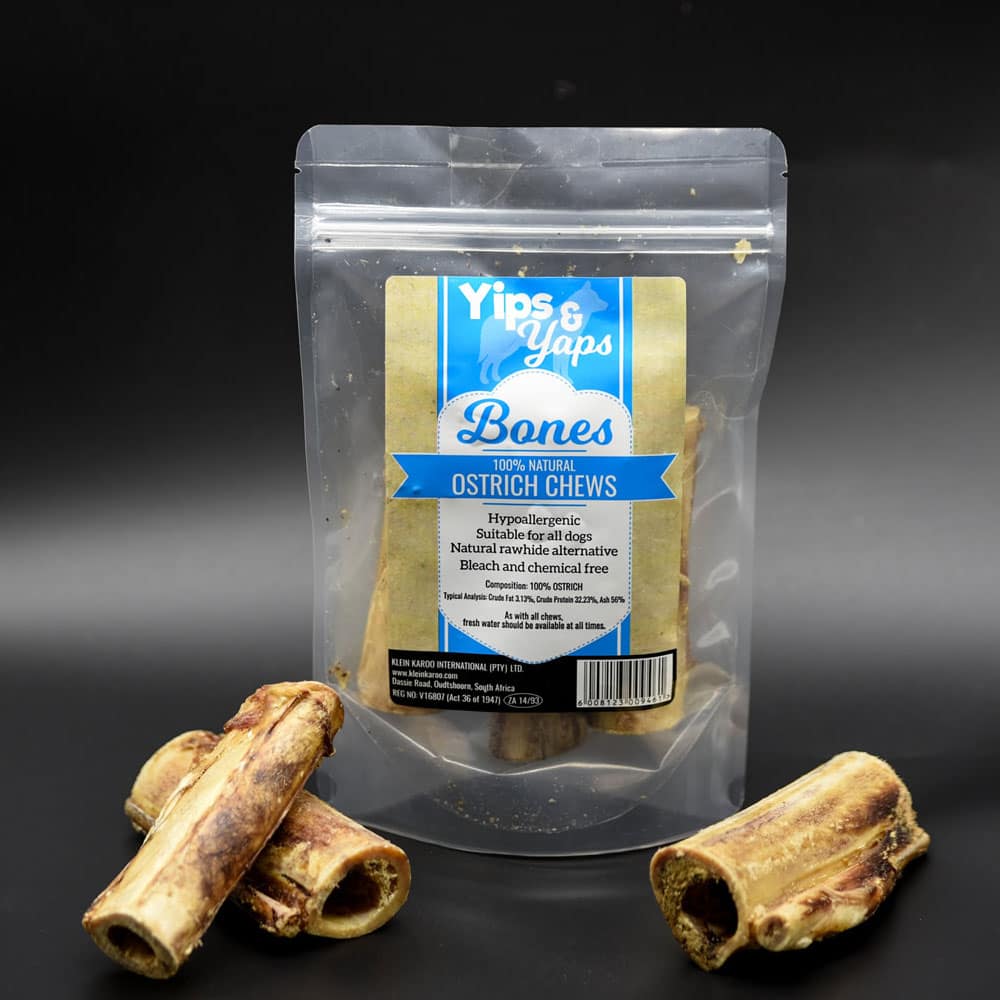 Yips & Yaps Ostrich Chews Bones Pet Hero