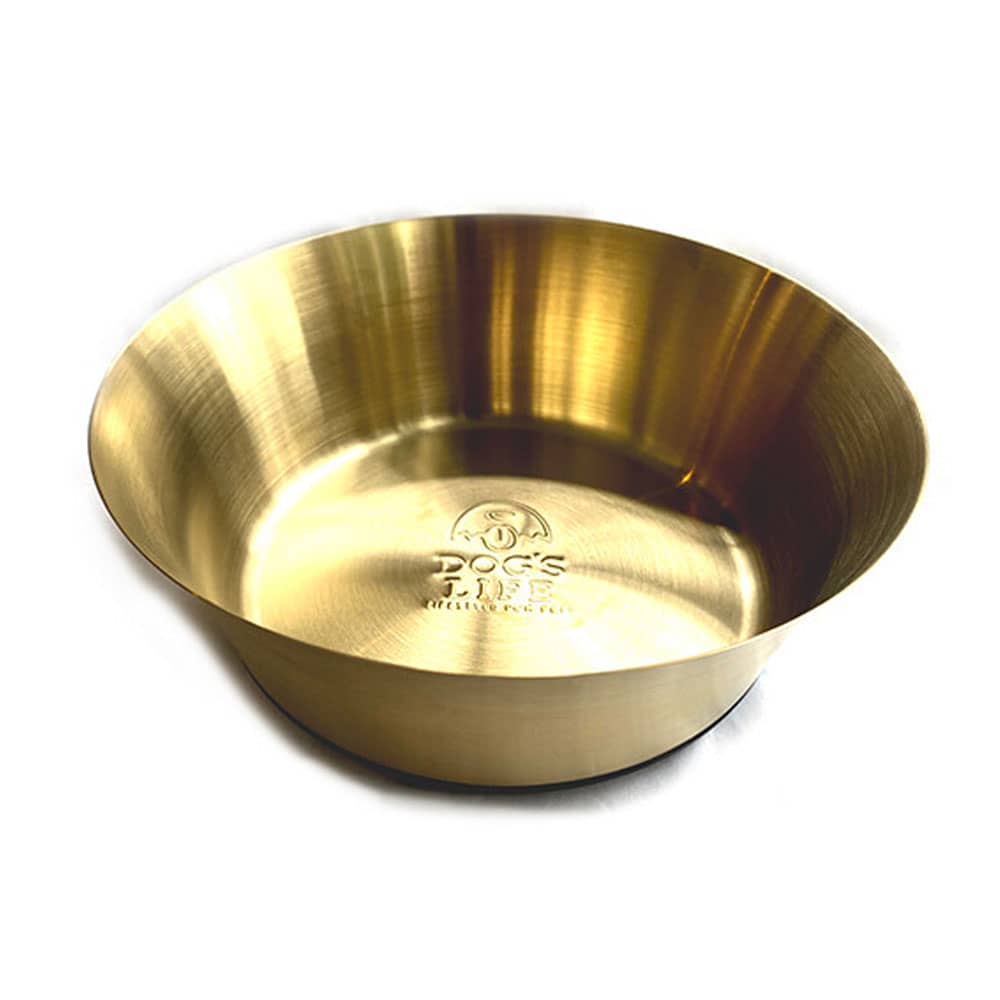 Dog’s Life Stainless Steel Dog Bowl Gold | Pet Hero