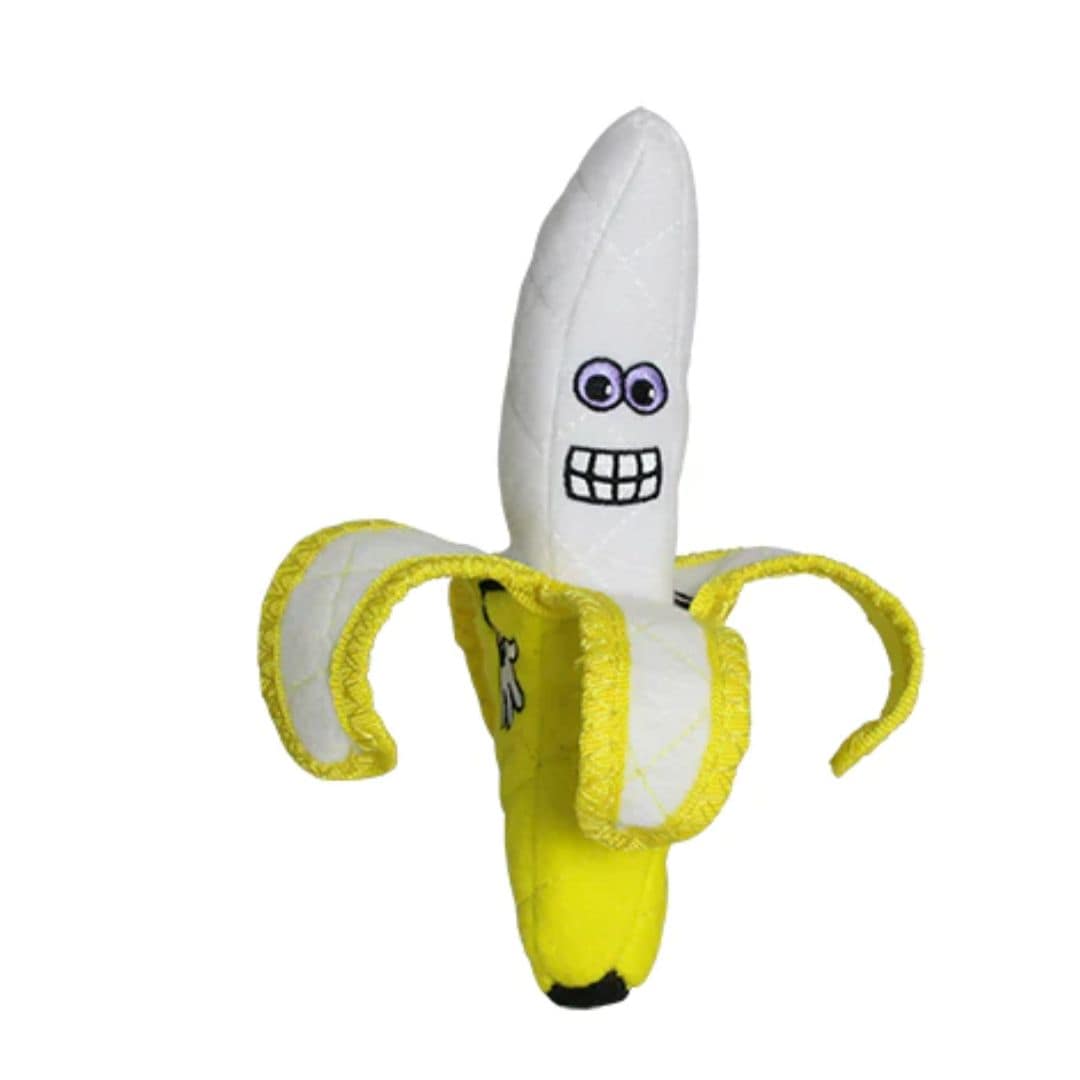 Image showcasing Tuffy Funny Food Banana Dog Toy | Pet Hero
