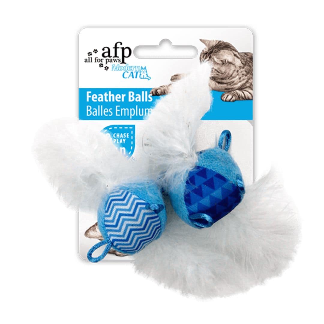 All for Paws Modern Cat Feather Balls With Sound Chip Pet Hero