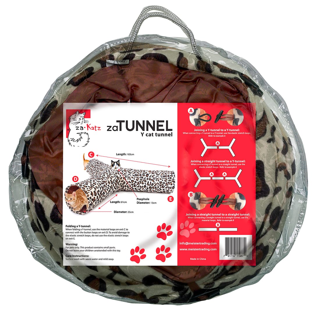 zaKatz – 3 Way Y Cat Crinkle Tunnel | Pet Hero