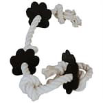 Huntlea 5 Knot Rope - Leather Paw Dog Toy - Black