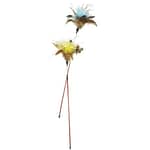 zaBird 66 cm Long Feather Cat Teasers with Crinkle Paper Bundle