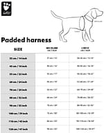 Padded harness size guide