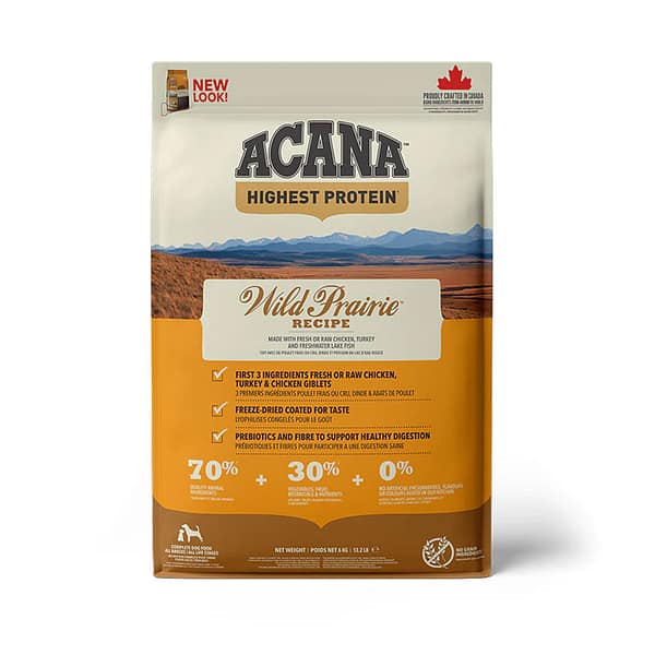 Acana Highest Protein Wild Prairie Dog Recipe is a world-class dog food that will have you smack your lips for more.