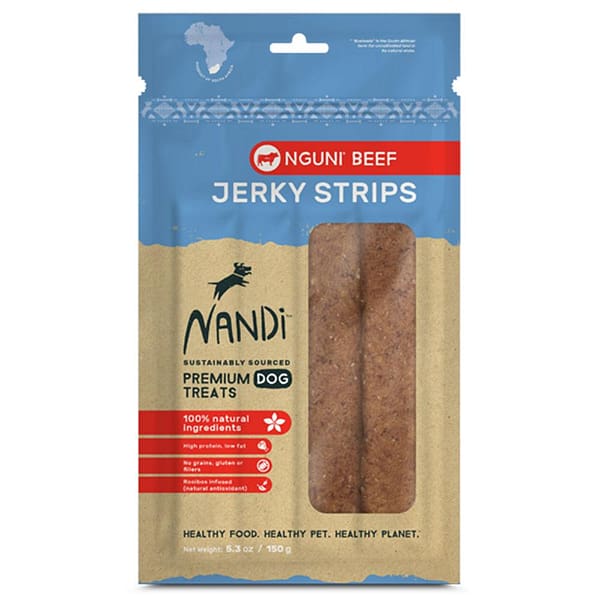 Nandi Jerky Strips Beef Dog Treats