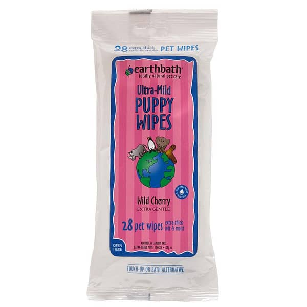 EarthBath Ultra-Mild Wild Cherry Wipes For Puppies