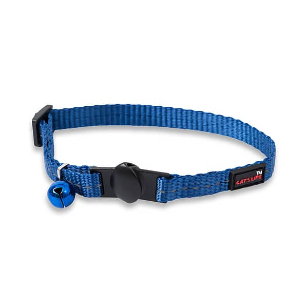 Dog's Life Reflective Supersoft Webbing Cat Collar - Yale Blue