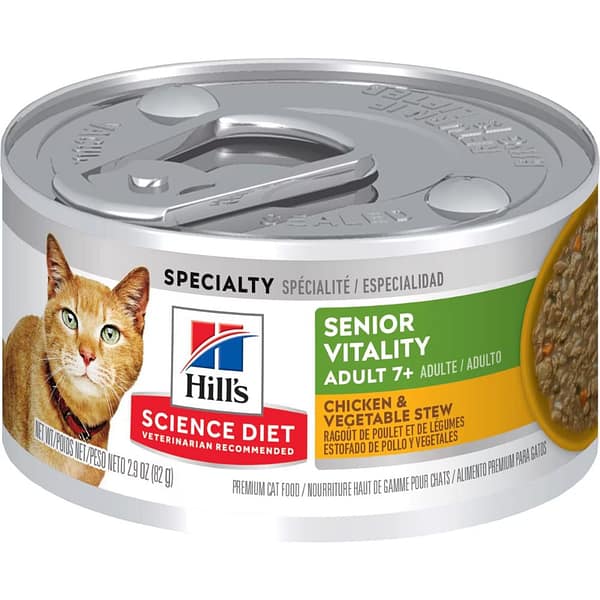 Hill's Senior Vitality cat chicken and Veg