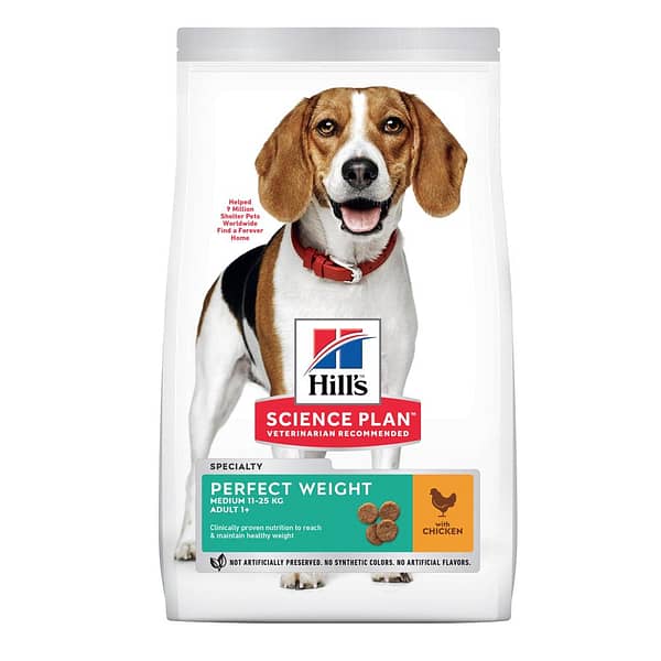 Hill's Science Plan Adult Perfect Weight Medium Dry Dog Food Chicken Flavour