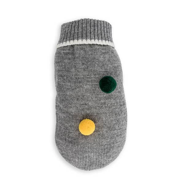 Dog's Life Diamond Cable Knit Poloneck - grey