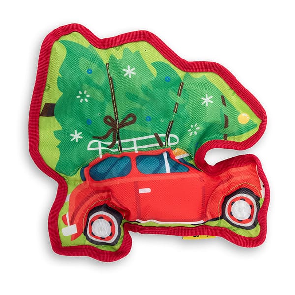 Dog's Life Red Car with tree dog toy