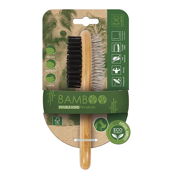 M-Pets Bamboo Double-Sided Pin Brush