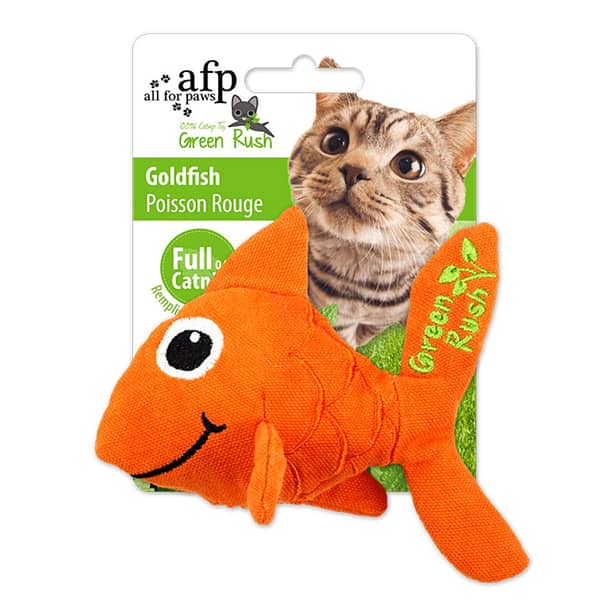 All For Paws Green Rush Goldfish Cat Toy