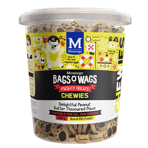 Montego Bags O’ Wags Delightful Peanut Butter Flavoured Paws - 500 g