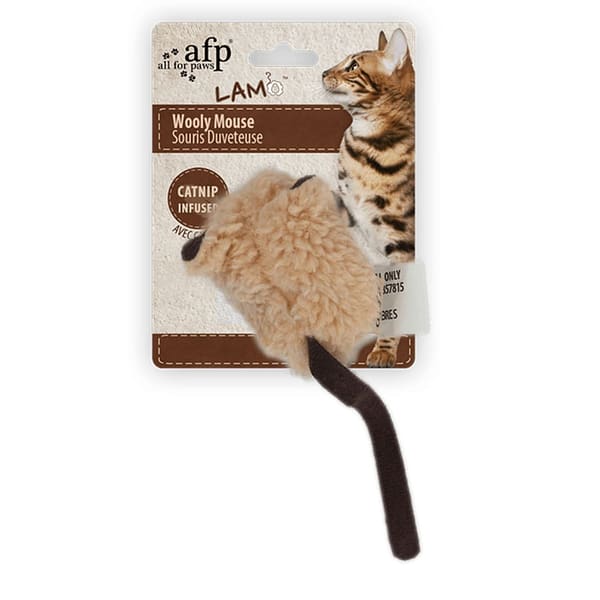 All For Paws Wooly Mouse with sound chip-Brown
