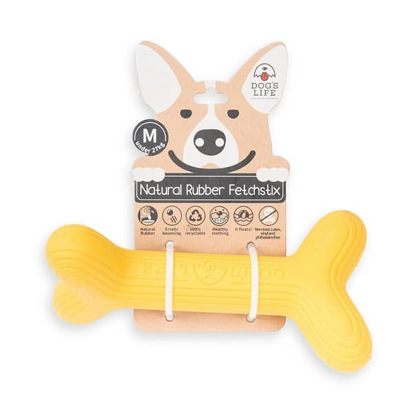 Dogs-Life-Natural-Rubber-Dog-Toy-Fetchstix-Yellow-M