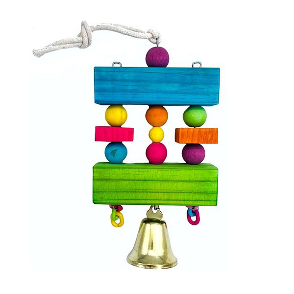Sprogley- Perch with Beads and Bell Bird Toy