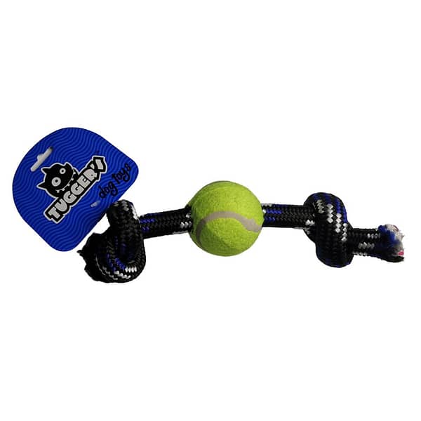 Tugger's Rope Bone with Knot and Tennis Ball Dog Toy