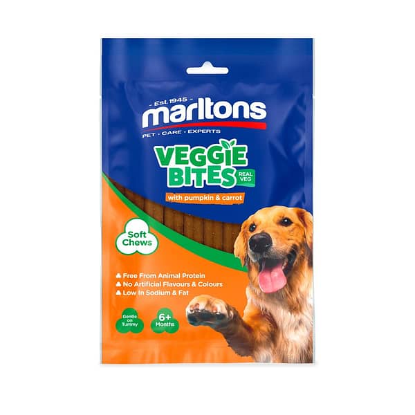 Marltons Veggie Bites Dog Treats - Pumpkin and Carrot 50g