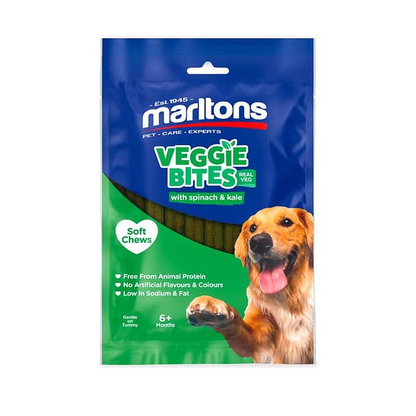 Marltons Veggie Bites Dog Treats - Spinach and Kale 50g