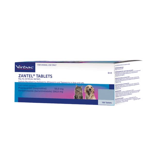 Virbac Zantel Worm Control Tablets for Cats and Dogs