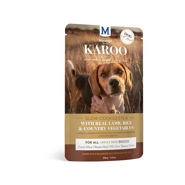 Montego-Karoo-Lamb-Rice-and-Country-Vegetable-Wet-Dog-Food-Pouches-Front