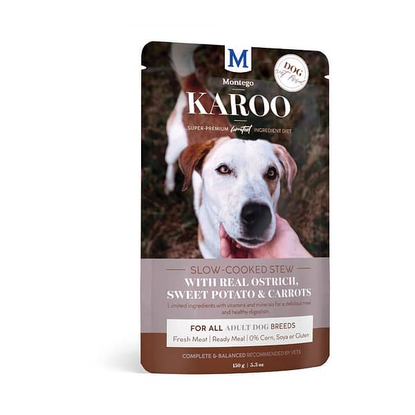Montego Karoo Ostrich, Sweet Potato and Carrot Dog Wet Food Pouches