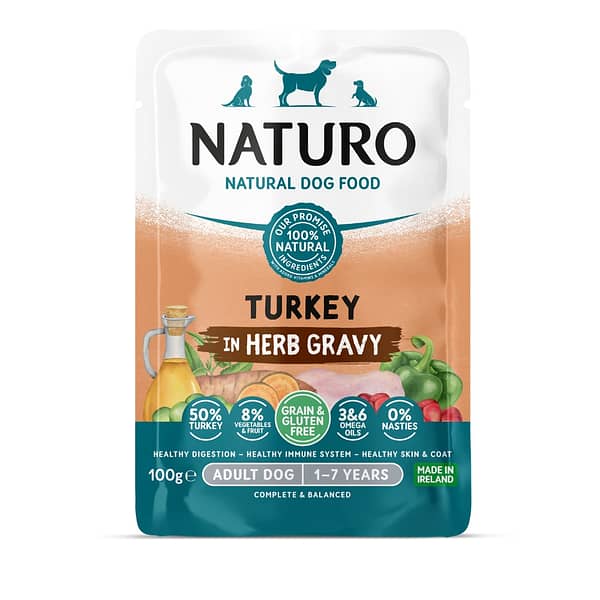 Naturo Adult Grain & Gluten Free Turkey in Herb Gravy Dog Wet Food Pouches