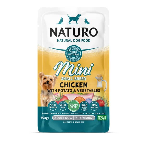 Naturo MINI Adult Grain Free Chicken with Potato and Vegetables Dog Wet Food Pouches