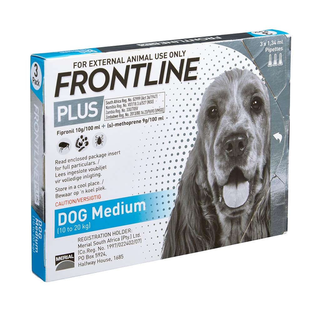 FRONTLINE Plus 10 kg - 20 kg Medium Dogs Box of 3
