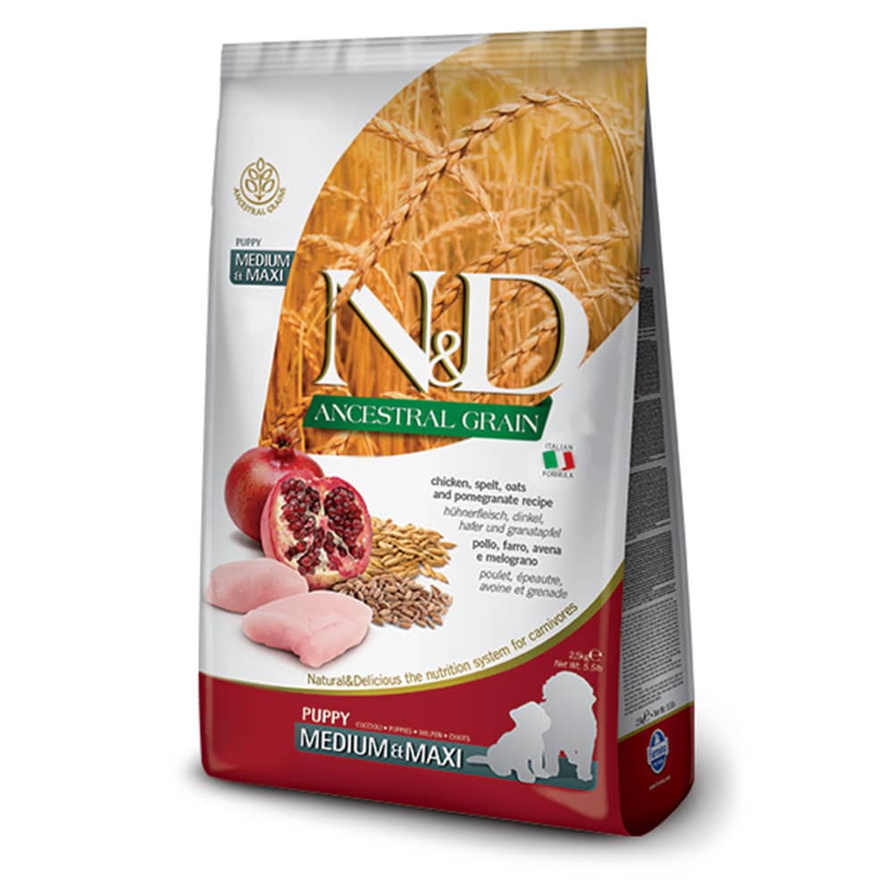 Farmina N&D Ancestral Chicken, Spelt, Oats & Pomegranate Puppy Food - Medium