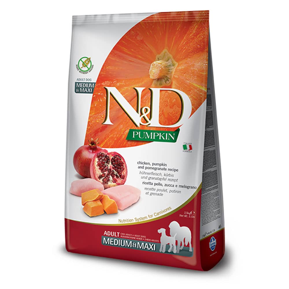 Farmina N&D Pumpkin - Chicken, Pumpkin & Pomegranate Recipe - Adult Dog Food (Med/Max)