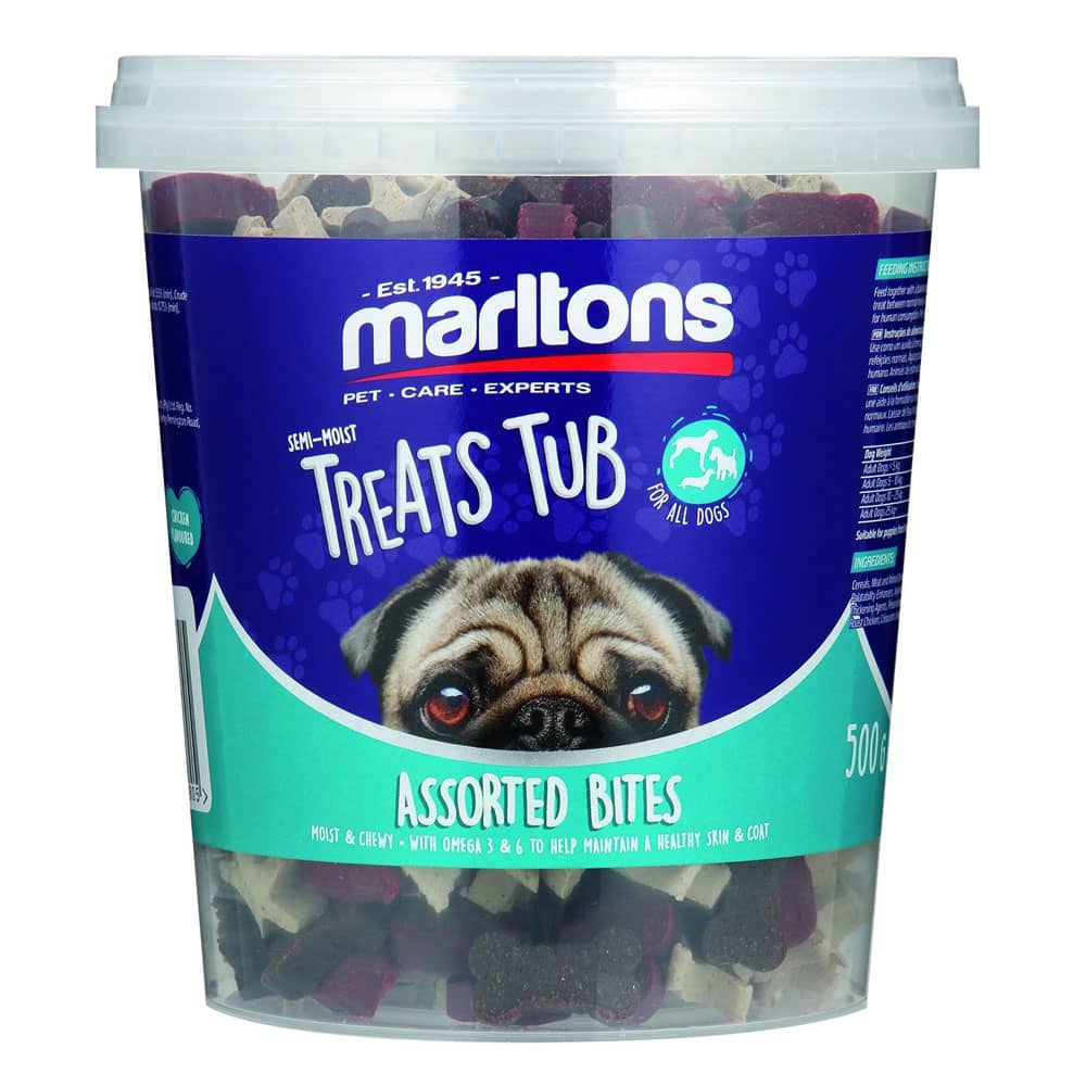 Marltons Semi Moist Treats Tub Assorted Bites Dog Treats