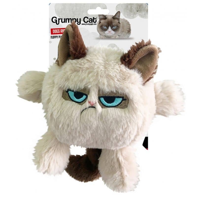 Grumpy Cat Head Plush Dog Toy