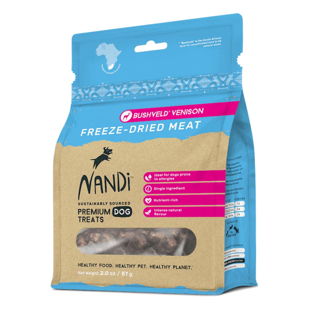 Nandi Freeze Dried Meat Venison Dog Treats Pet Hero