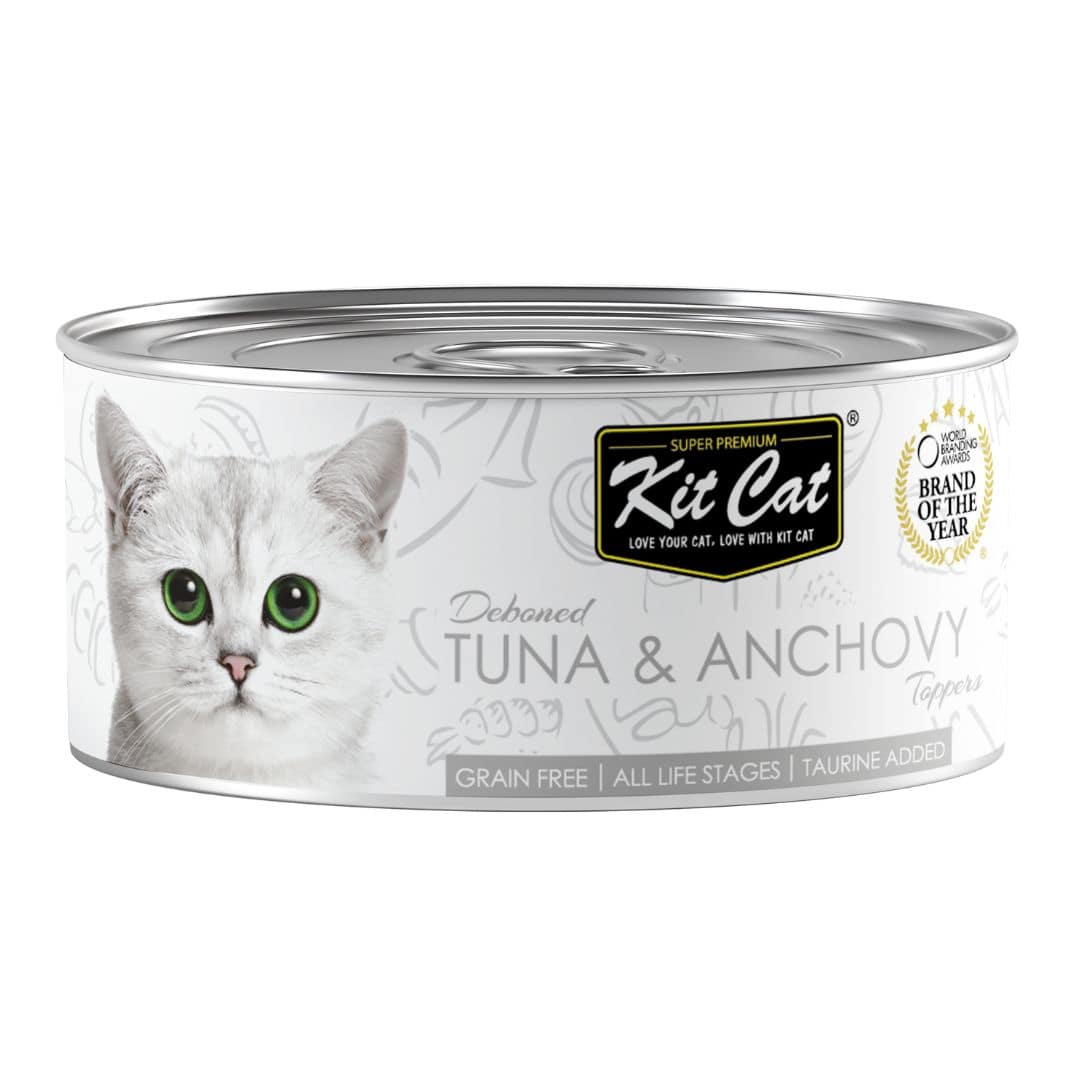 Kit Cat Deboned Tuna & Anchovy Aspic Canned Toppers Wet Cat Food Pet Hero